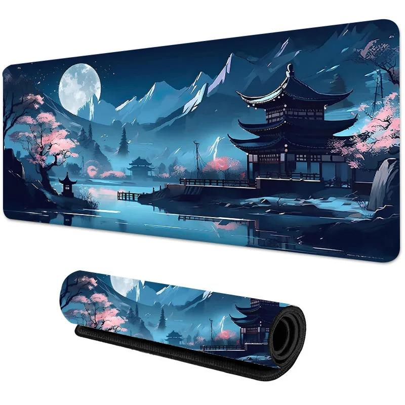 Sakura Scenery Mouse Pad Large Anti-Slip Rubber Gaming MousePad Durable Desk Mat Thick Seam Edge Office Gaming Table Carpet