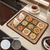 Antiskid Coffee Machine Drain Pad Large Kitchen Absorbent Mat Tableware Dish Draining Mats Quick Dry Drying Mat Faucet Placemat