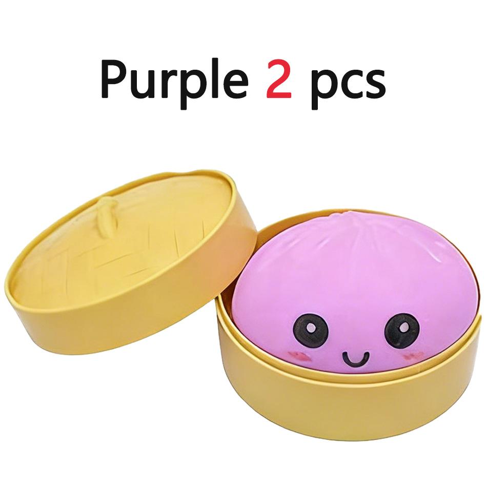 Stress Relief Steamed Bun Toy Portable Travel Slow Rising Smiling Bun Sensory Toy Kids Adults Soft Stress Toy
