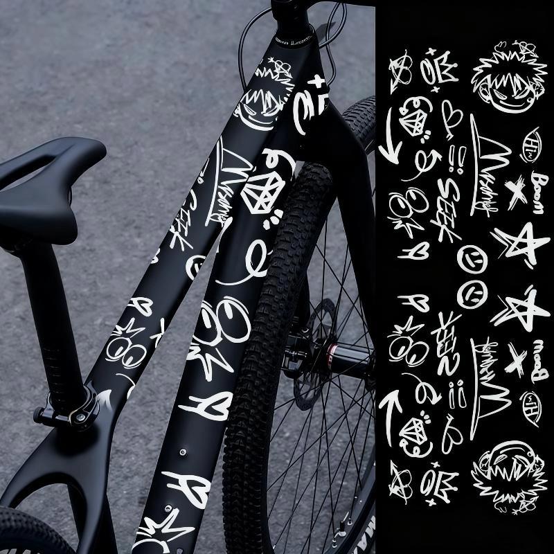 1 Set Mtb Racefietsen Frames Sticker Cartoon Diy Reflecterend Waterdicht Fietsstickers Voor Fietsframe Bovenbuis