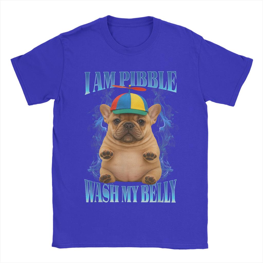 Je Suis Pibble Lave Mon Ventre Pibble Meme T-shirt Hommes Coton Pur Incroyable T-shirt Col Rond Drôle Chien Brainrot T-shirts merchandise Classique