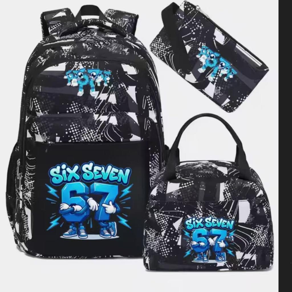 Schulrucksack mit großer Kapazität und Schultergurt; Schüler Drei-teiliges Federmäppchen-Set