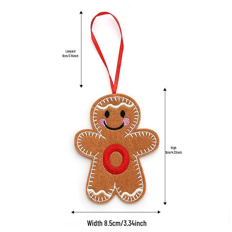 Weihnachts-Lebkuchenmann-Ornamente: Festliche Alphabet-Hängedekorationen