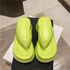Women Fashion EVA Platform Slippers Solid Color Clip Toe Wedge Sandals Woman 2025 Summer Thick Sole Anti Slip Beach Flip Flops