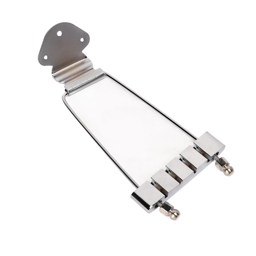 4 String Guitar Talipiece Metal Silver Burr Free Guitar Tailpiece Bridge for Replacement