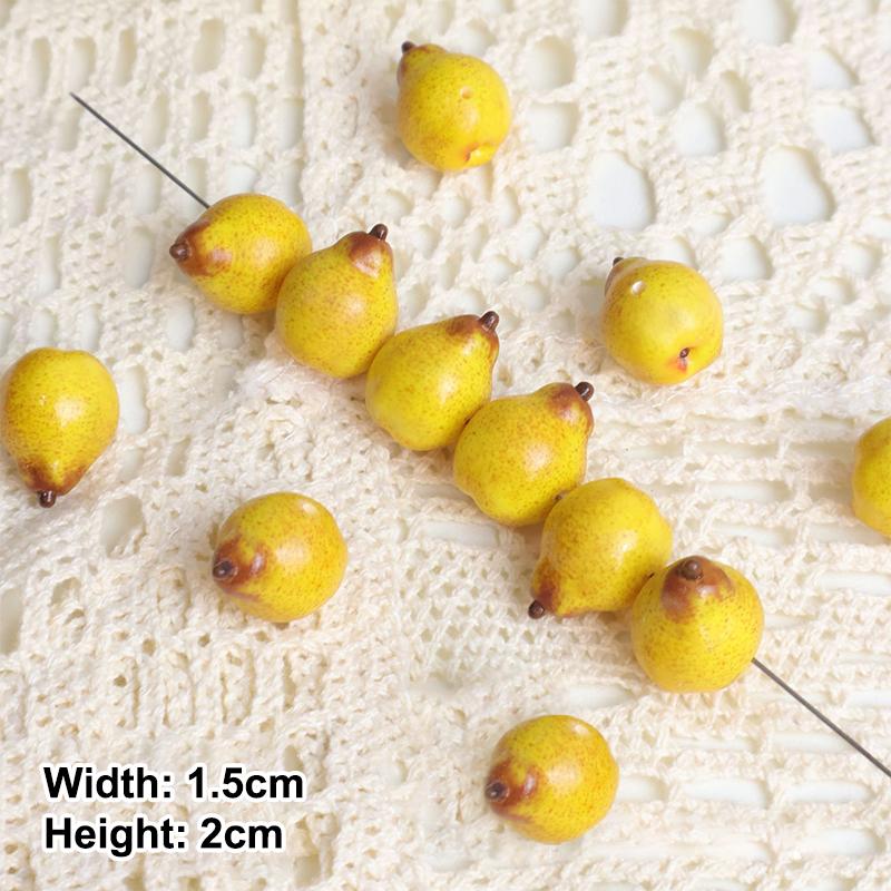 5Pcs Colorful 3D Realistic Fruit Shaped Loose Beads Glossy Surface For Diy Bracelet Necklace Jewelry Making