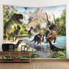 Tapiserie cu dinozaur pentru agățat pe perete, decor artistic pentru cameră, foaie de pânză de fundal, prosop de plajă, cârpă de masă, decor acasă