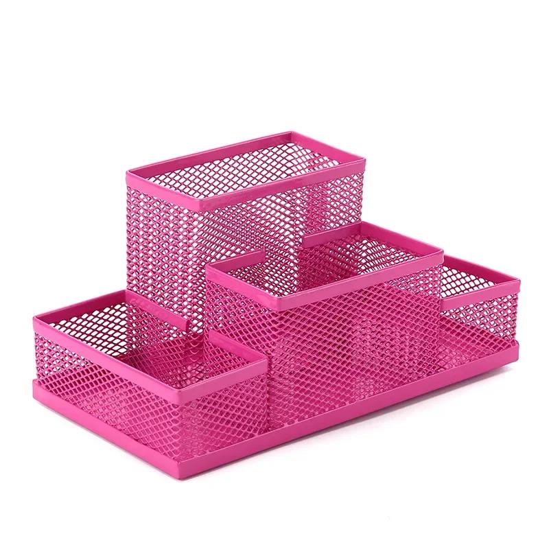 Metal Organizer Mesh Desk Organizer Table 3 Cell Jewelry Storage Box Drawer Pencil Pen Holder for Neatening Tools