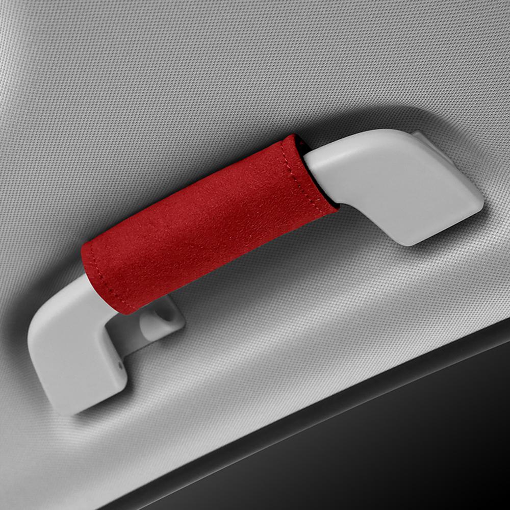 Car Door Handle Protective Cover Multifunctional Roof Handrail Suede Pad Seat Belt Shoulder Protector Auto Interior Decoration