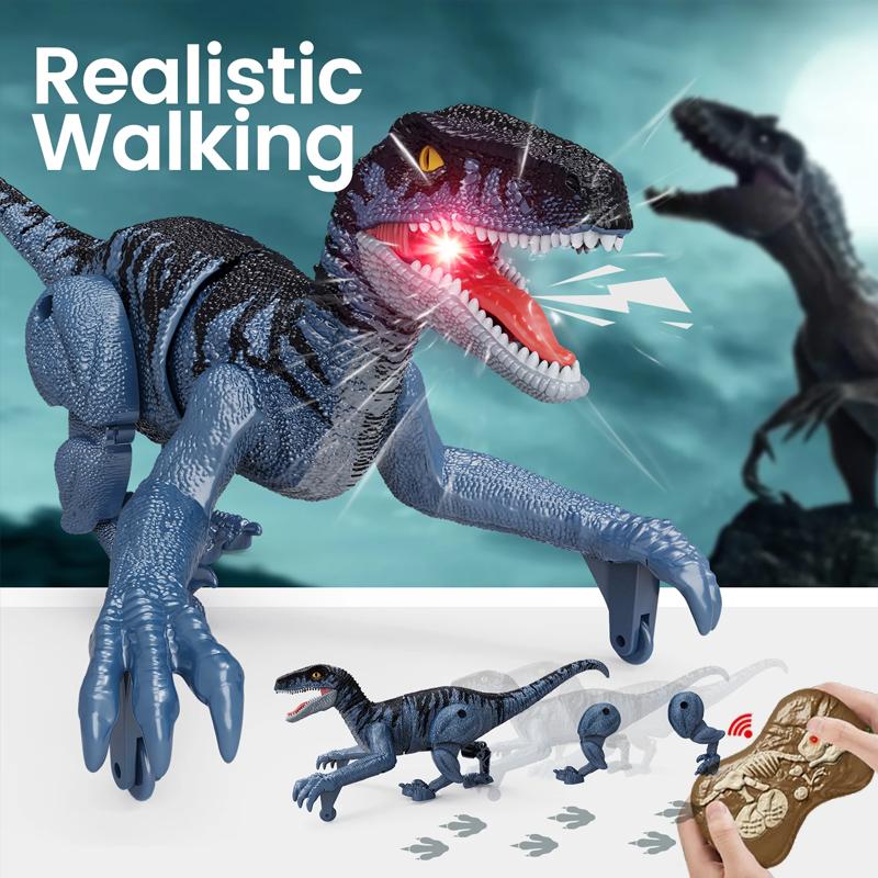 2,4 GHz 5kanálové dálkově ovládané dinosauří hračky pro děti Robot kráčející dinosaurus Hračky Simulace Velociraptora Dárky pro chlapce