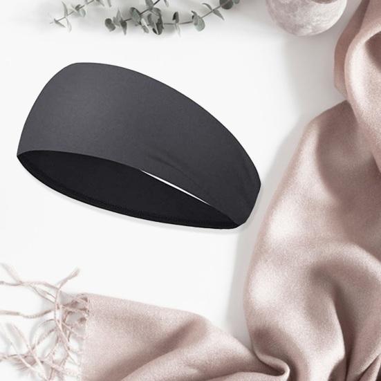 Men Sports Headband Moisture Wicking Wide Workout Headband Quick Drying Solid Color Running Cycling Sweatband Headband