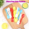 Lot de 50 cuillères à dessert en plastique pour glaces, cuillères familiales, cuillères à soupe en plastique, cuillères de dégustation mignonnes, idéales pour les couverts de fête