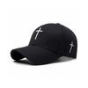 (Negro ) Gorra de Béisbol Bordada Cruzada Transpirable Gorras de Visera Sombreros de Exterior Regalo Moda