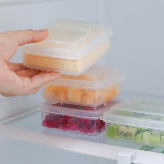 Recipient de Depozitare pentru Unt și Brânză cu Capac Flip-Top și Garnitură de Silicon, Cutie Pătrată din Plastic, Economisitor de Spațiu, Organizator pentru Păstrarea Prospețimii în Debara Bucătărie