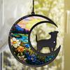 Pet Memorial Suncatcher Angel Cat Dog Sun Catcher Panel Stained Glass Window Hanging Ornaments Pet Loss Sympathy Gift for Pet Lovers