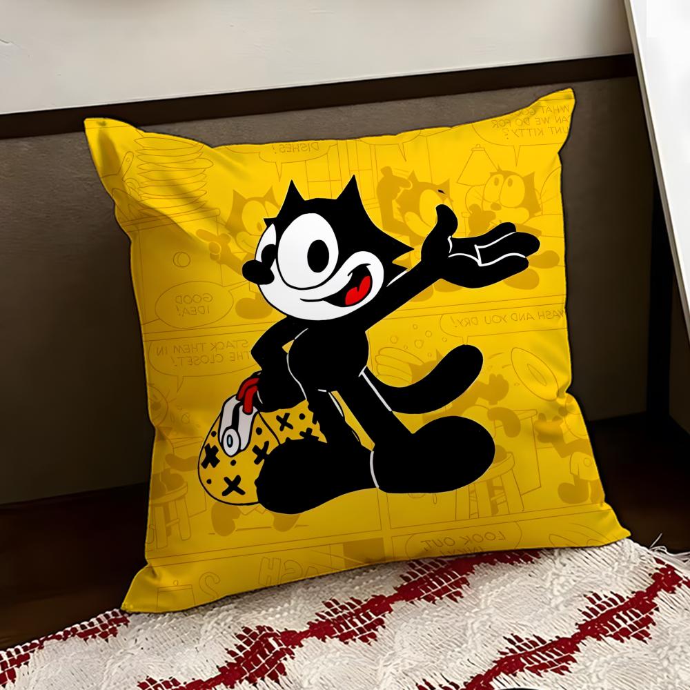 Cartoon FFelix the Cat Cushion Cover Reversible Soft Durable Pillow Cover Home Car MultiScene Use for Daily Comfort