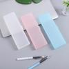 1Pc School Office Simple Matte Transparent Plastic Box Frosted Pink Green White Pens Storage Stationery Supplies Pencil Cases