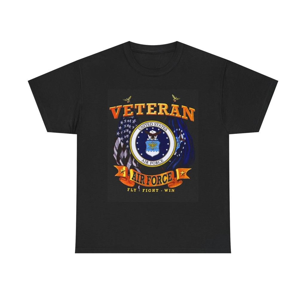 Air Force Veteran Graphic T Shirt American Flag Unisex Heavy Cotton Tee