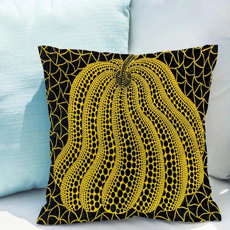 Yayoi Kusama Kürbis Kissenbezug für Wohnzimmer Beidseitig bedruckt Kissenbezug 40x40cm Zierkissenbezüge Dekorative Sofa