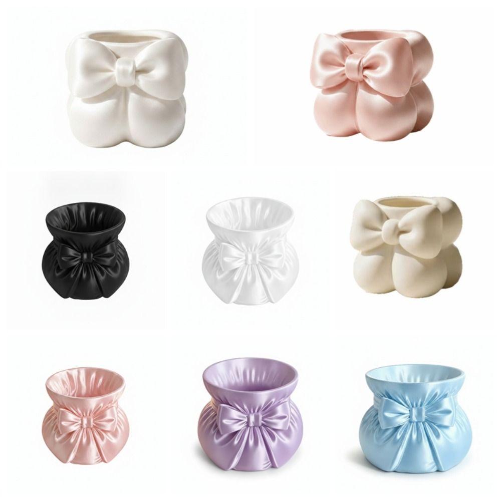 Decorative 3D Printed Storage Box Creative Multi-function Desktop Organizer Sweet Flower Vase Bow Pen Holder Desktop