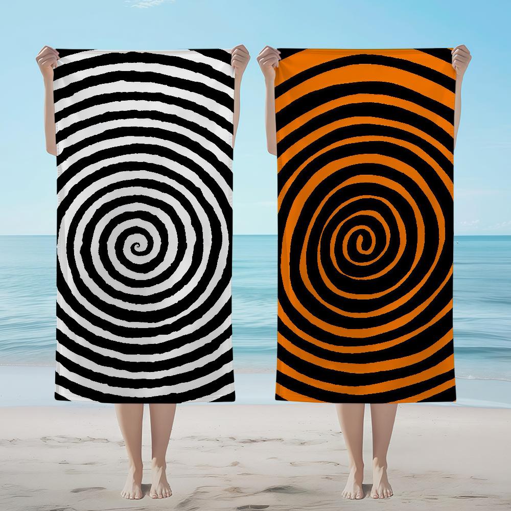 Towel Textile Bathrobe Colorful Beach Quick-Drying Lightweight Portable Camping Spiral Swim Pool Pattern Travel