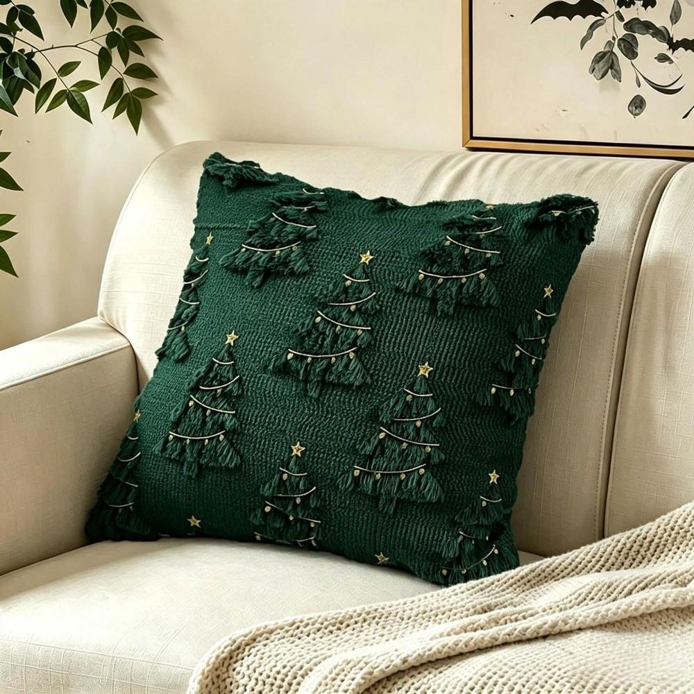 Soft Throw Pillow Cover Xmas Tree Decorative Cushion Cover Plush Cushion Cover  Home Decor