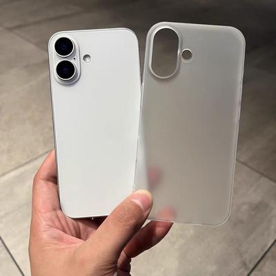 Ultratunt Matt Mobilskal För iPhone 17 Air 16 15 14 Plus 13 12 Pro Max Genomskinligt Hårt Frostat PC Stötsäkert Bumper-skydd