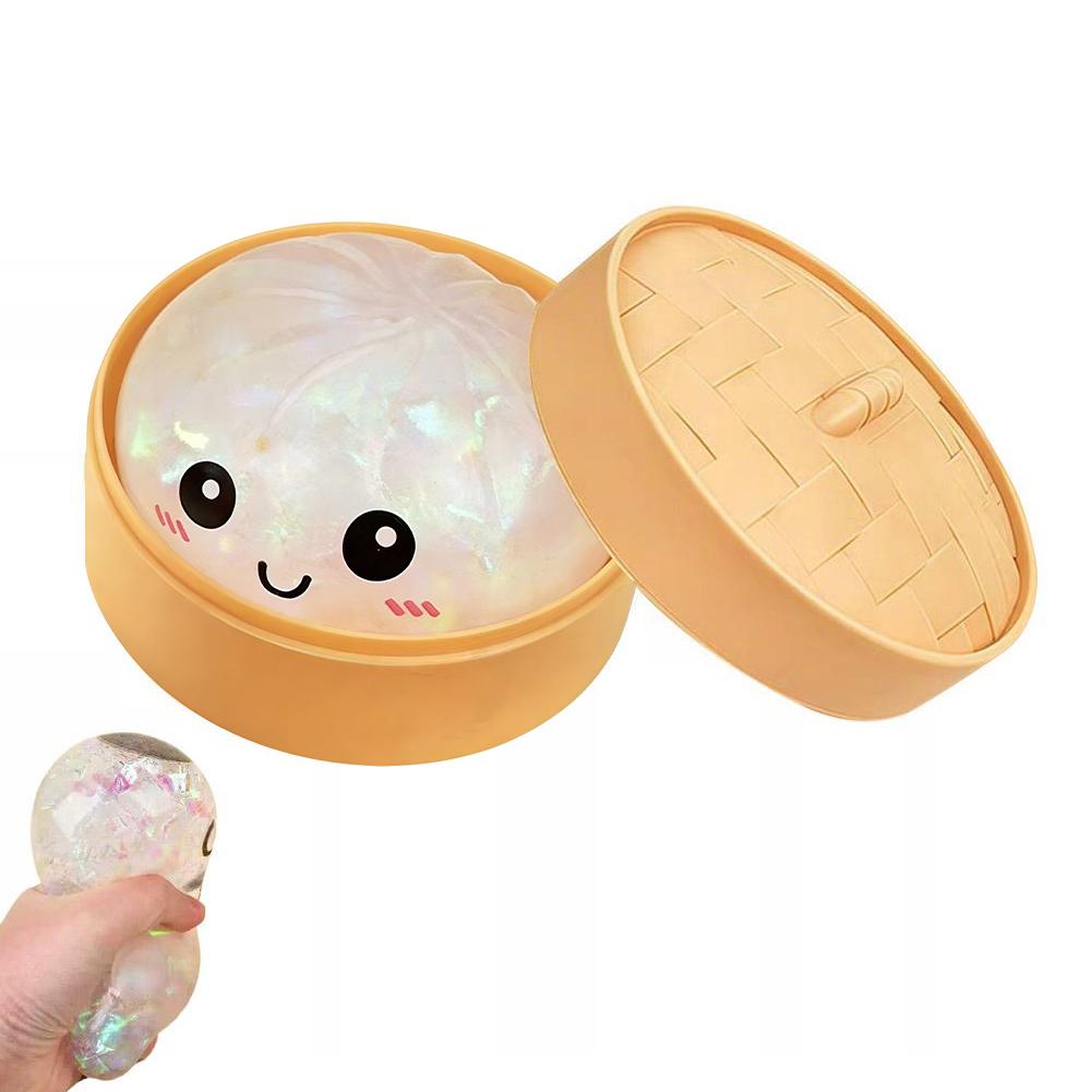 Jouet Squishy Boulette Multicolore Scintillant Réaliste – Montée Lente Doux à Presser Décompression Soulagement de l'Anxiété Balle Sensorielle à Presser