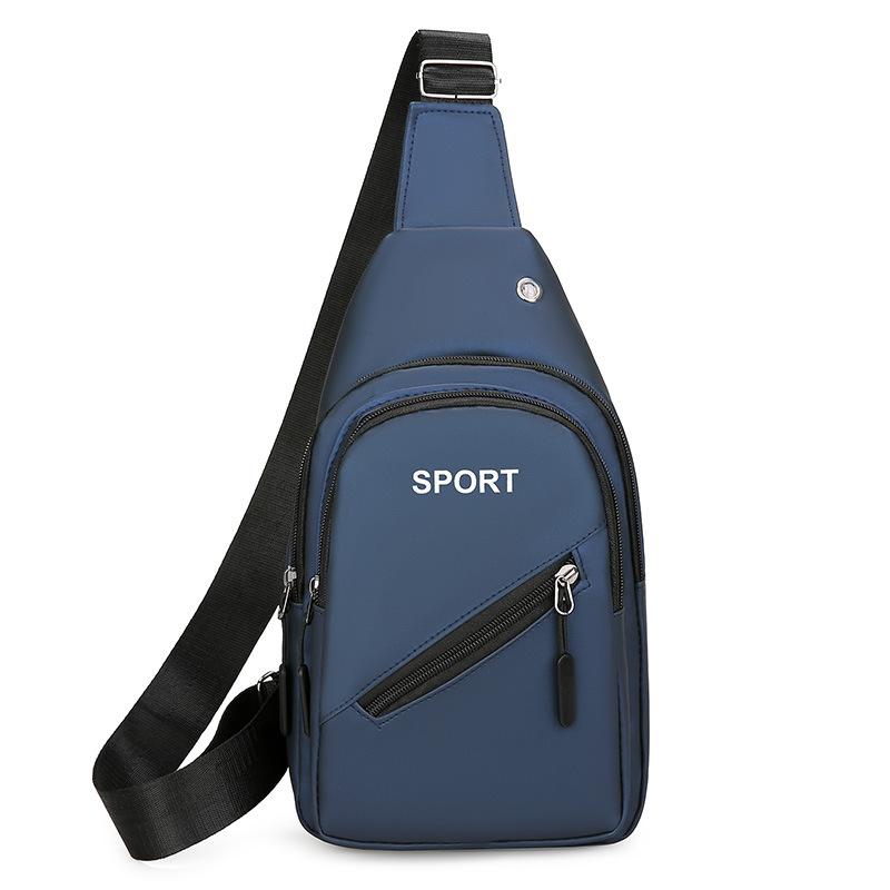 New Men's Business Solid Color Chest Bag Multi Functional Sports Outdoor Leisure Shoulder Bag Messenger Bag Waterproof