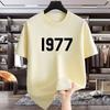 T-shirt Unisexe Pur Coton Rare Été 1977 Manches Courtes Base Ins Marque Tendance Américaine Lâche Décontracté et Polyvalent Manches Courtes