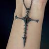 Vintage Hip Hop Punk Gothic Cross Skeleton Necklace Black Jewelry For Women Men Unisex Fashion Gift