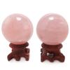 Polar Jade Rosenquarz Kugel Set (2 Kugeln) - Großartiges Preis-Leistungs-Verhältnis! Eine natürliche Kraftstein-Kugel aus Edelstein (45 mm Durchmesser) mit Sockel, soll gutes F