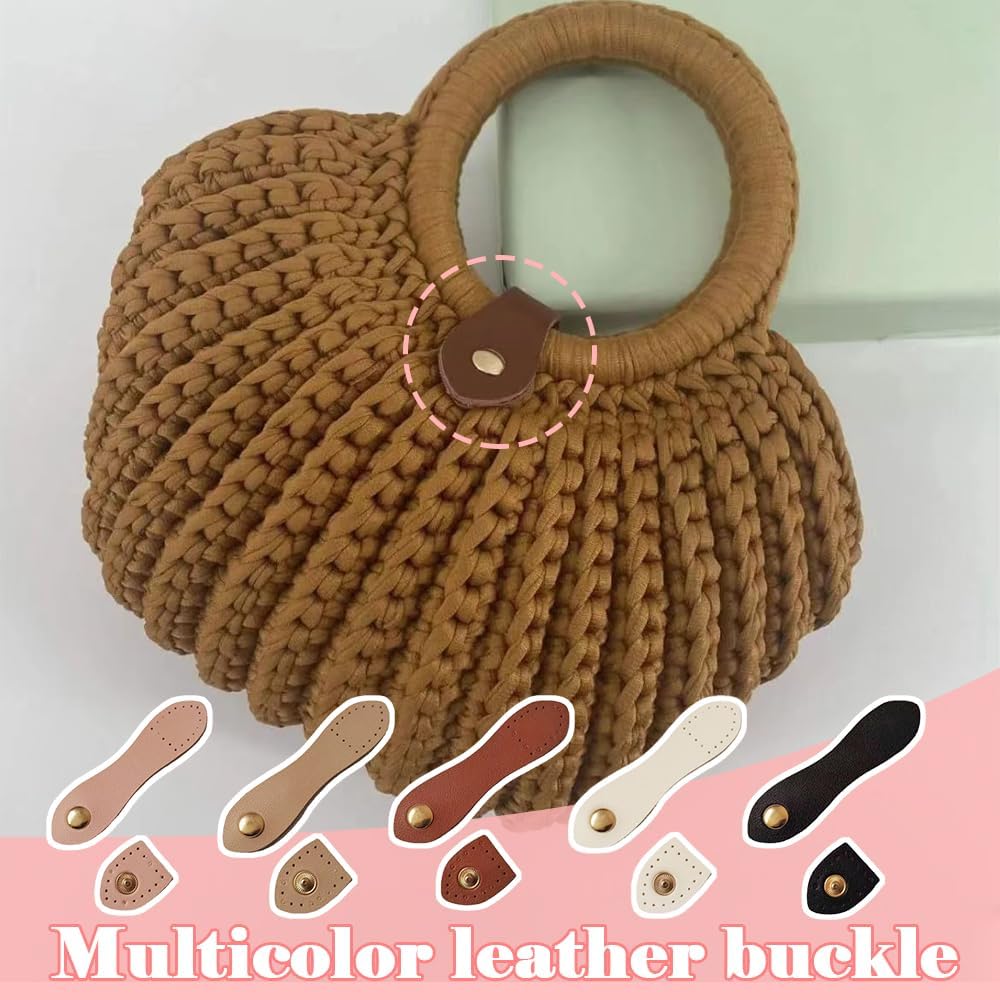 8-Piece Leather Snap Button Set – Sew-On PU-Stitched Leather Snaps For Handbags, Wallets, DIY -8 Colors