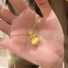 Brushed Flash Diamond Polka Dot Lucky Bag Necklace Women's Light Luxury High-end Sense New Chinese Ancient Gold Pendant Collarbone Chain Jewelry