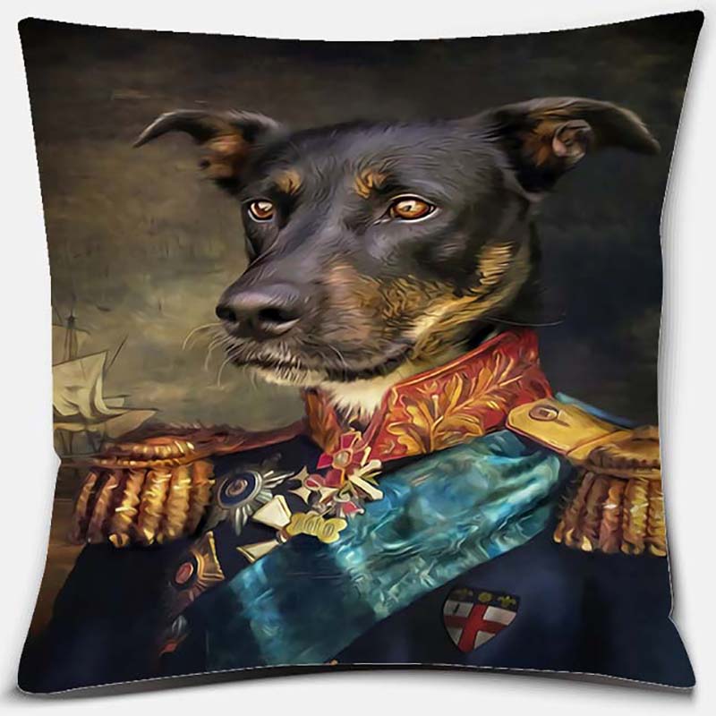 Dog Portrait Series Pattern Pillowcase Square Home Office Decoration