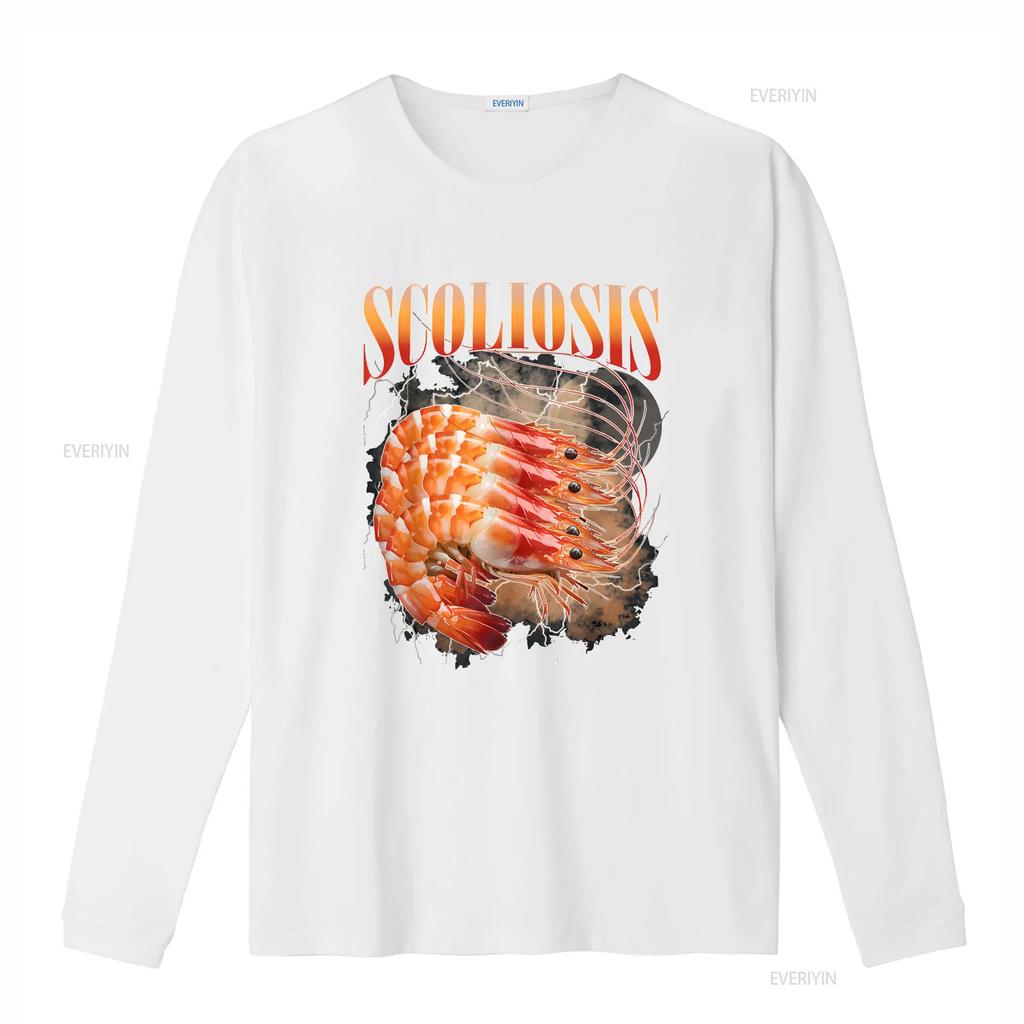 Scoliosis Shrimp T Shirt vintage Washed Versatile Top For Everyday Wear Stretched Comfortable Stylish Soft fashion Slightly