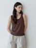 LE STUDIO Dry Henley Neck Sleeveless Tee (Br)