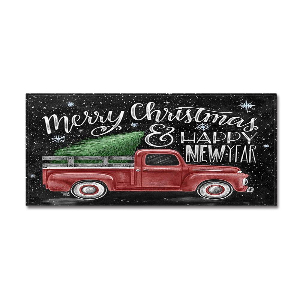 Christmas Household Bathroom Absorbent Non-Slip Mat Living Room Kitchen Sand Carpet Doormat Long Floor Mat