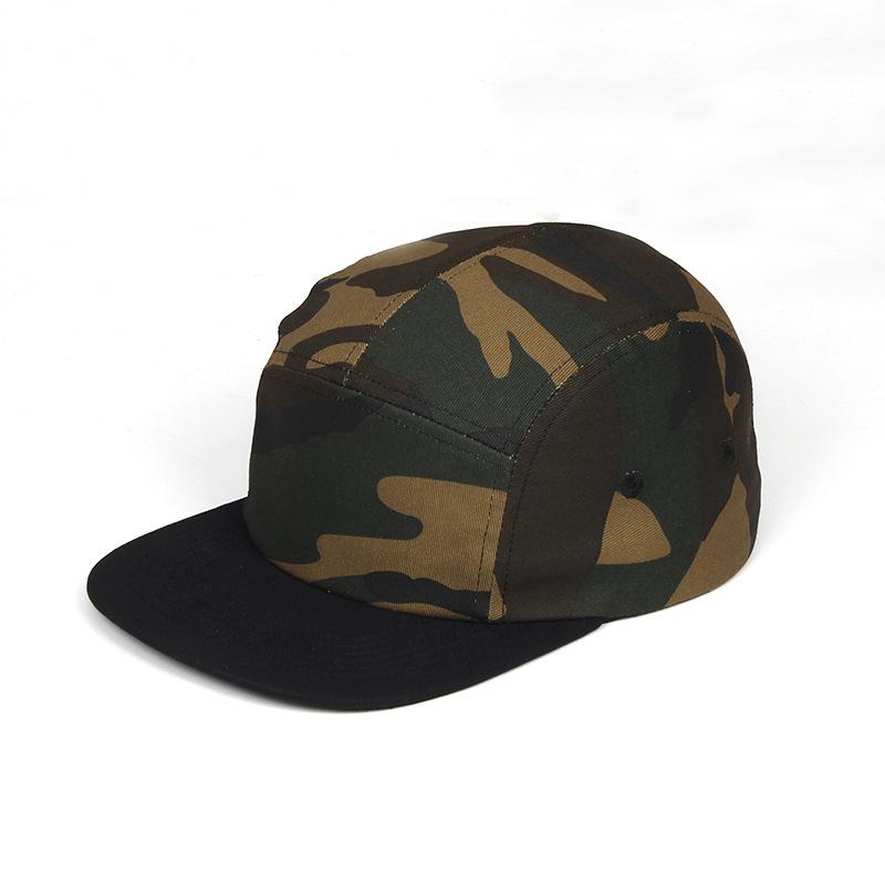 Baumwoll 5-Panel Flachschirm Baseballkappe, Unisex Flieger Skateboard Camping Hut, Street Hip Hop Kopfbedeckung