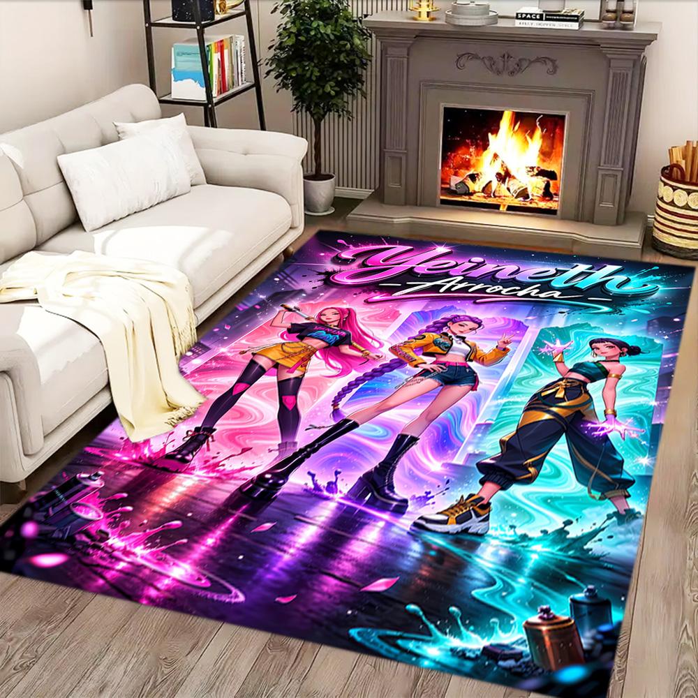 Vibrant Neon Fashion Show Rug for Living Rooms, Bedrooms, Home Décor, and As Gifts.