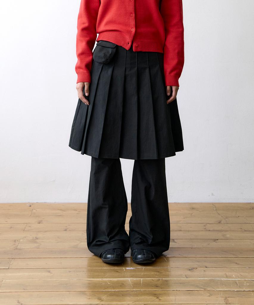 THE COLDEST MOMENT Tcm Skirt Layered Pants (Black)