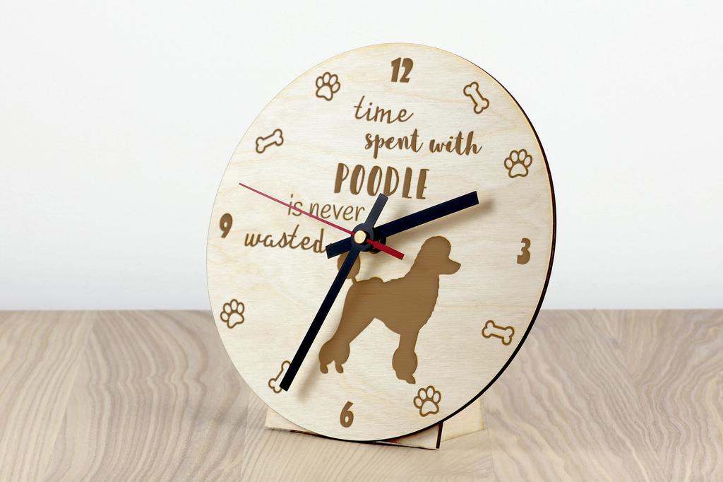 Poodle - Clock with Dog, Wooden Clock with Engraving, Personalised Clock by Art-Dog