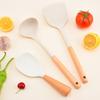 4Pcs Kitchen Utensil Set Multi-Functional Silicone Spatula Soup Spoon Rice Spoon with Storage Tray Heat Resistant Cooking Tools for Frying Serving