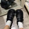 Thick-soled Spice Girls Height-increasing Shoes 2025 New Spring Korean Version Versatile Small Black Shoes Velcro Sports Casual Board Shoes Women