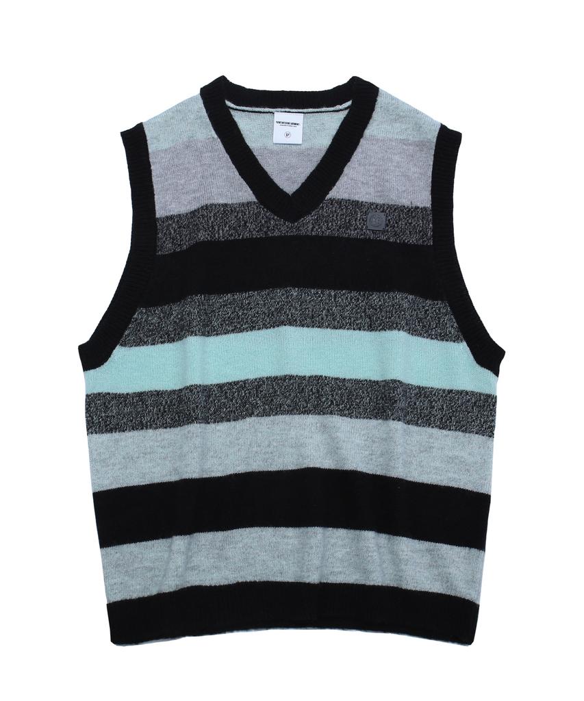 VERSE ONE Alpaca Gradient Knit Vest Mixed Color