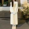 Solid Long Sweater Cardigan Sweater Female Casual V Neck Gentle Winter Mink Fleece Long Sleeve Sweater Cardigan Female Tops