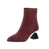 Ankle Boots for Women 2024 Winter Fashion Pointed Toe Women's Boots 42 Size Fashion High Heels Simple Elegant Ladies Dress Shoes