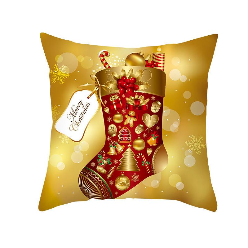 New Christmas Linen Printed Pillowcase Home Living Room Decoration Santa Claus Pillow