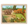 Laser Log Frame 24 Pieces Wooden Puzzle Children'S Animal Cartoon Dinosaur Plane Puzzle Toy
