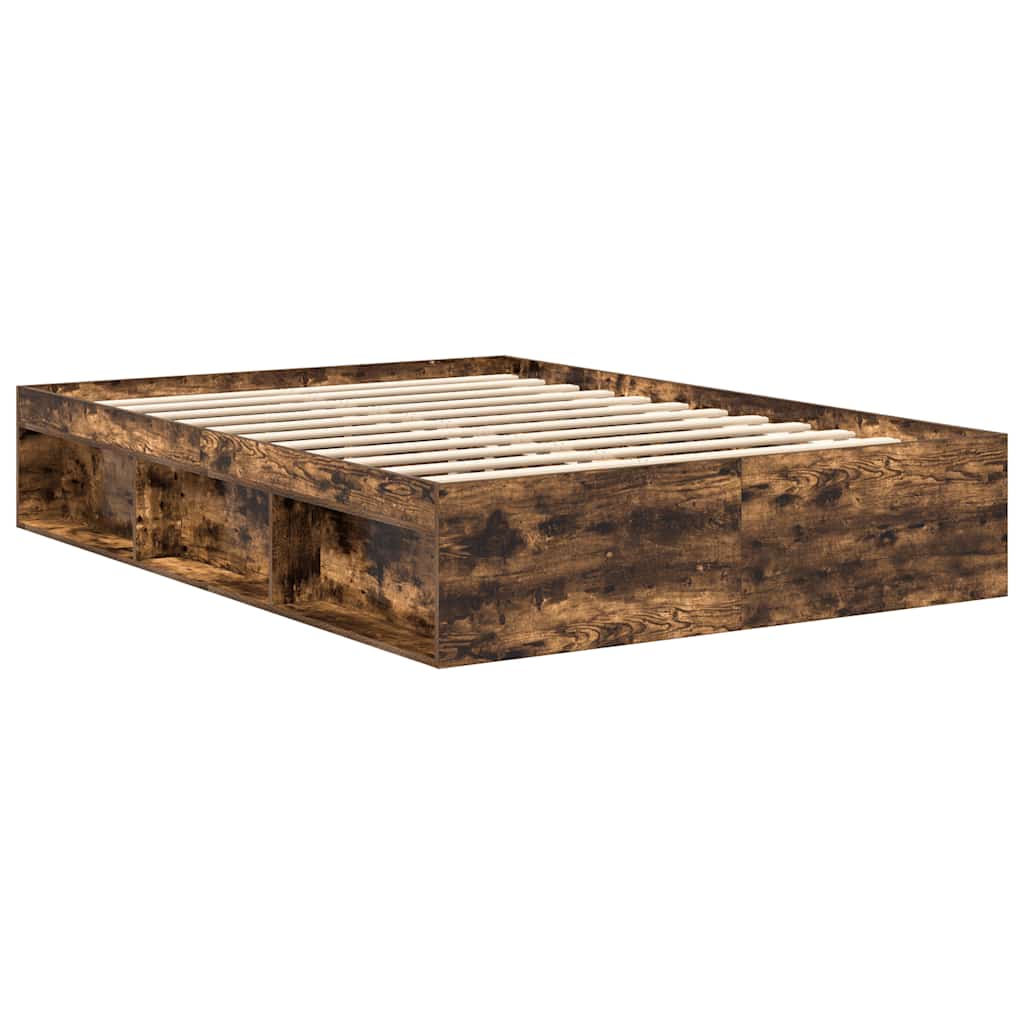 Bed Frame Smoked Oak 120x190 cm